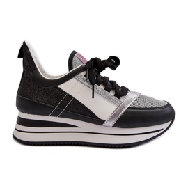 Naisten Wedge and Platform -lenkkarit, joissa on kimalteleva musta Rafani