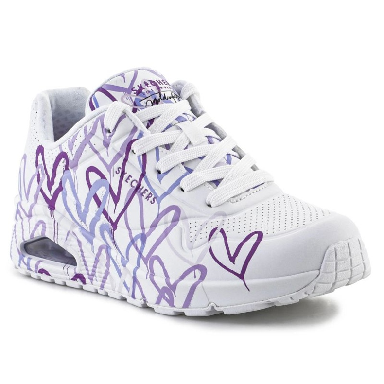 Skechers JGoldcrown Uno Lite kengät - Spread the Love W 155507-WLPR valkoinen