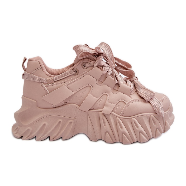 Naisten tennarit paksulla pohjalla, vaaleanpunainen Ellerai