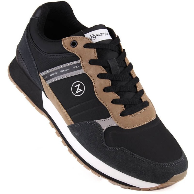 McKeylor JAN289A nahkaiset urheilukengät, mustat