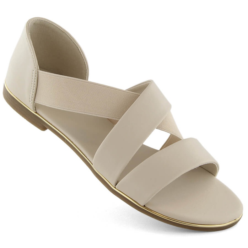 Naisten slip-on sandaalit kuminauhalla, beige Jezzi 3882