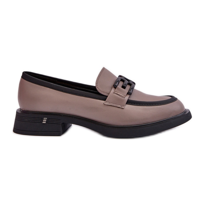 Vinceza Tyylikkäät naisten nahkaiset mokasiinit, tumma beige Triana harmaa