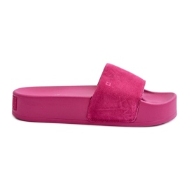 Naisten mokkanahkaiset liukumäkiä alustalla Big Star NN274A672 Fuchsia vaaleanpunainen