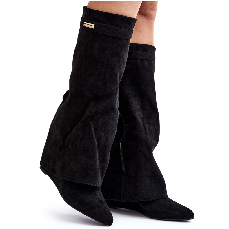 Naisten mustat Pattia piilosaappaat