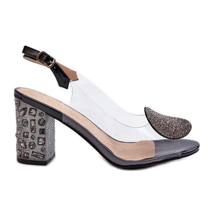 S.Barski Läpinäkyvät sandaalit korkeakorkoisella mustalla D&amp;A MR38-812