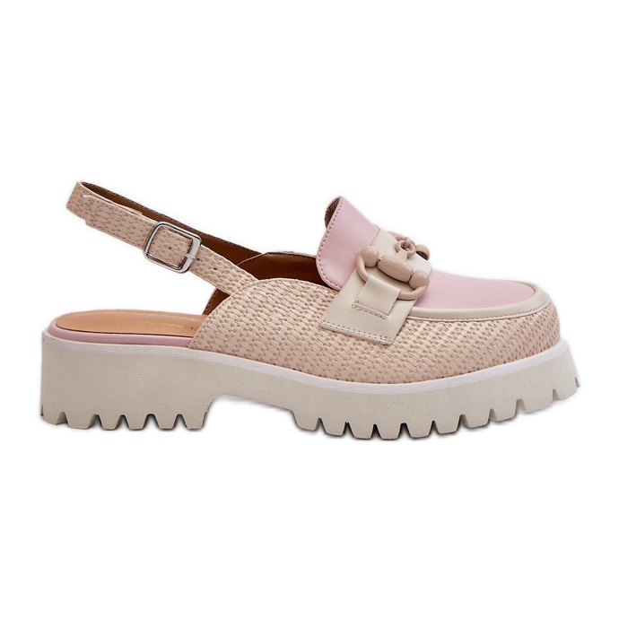 S.Barski Naisten tasakorkoiset sandaalit koristeellisella beigellä D&amp;A MR38-656