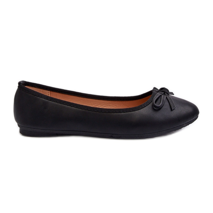 Eco Leather Ballet Flats Jousi, Black Sandelal musta