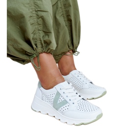 Vinceza valkoiset nahkaiset harjakattoiset lenkkarit valkoinen