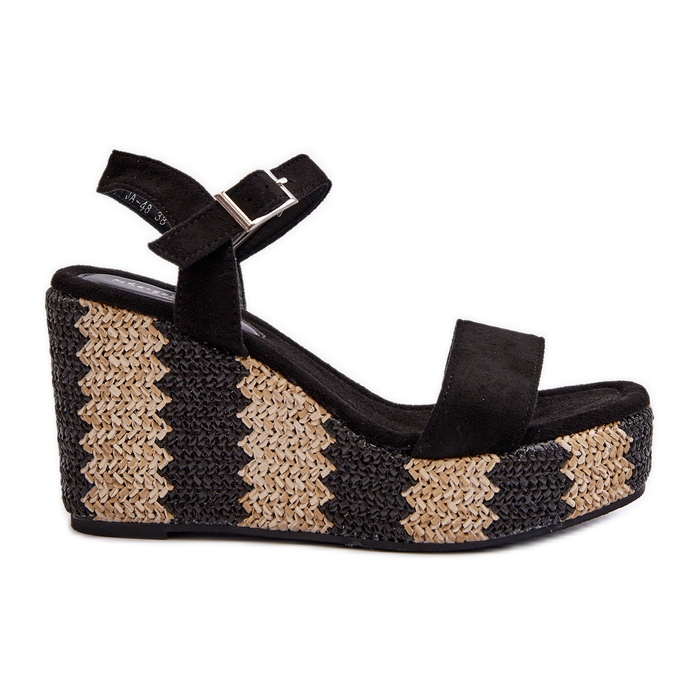 Naisten kiilanauhasandaalit, musta Reviala