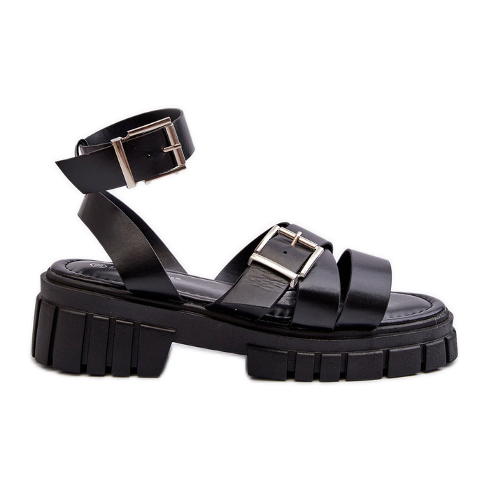 Naisten sandaalit olkaimet Eco Leather Musta Eladira