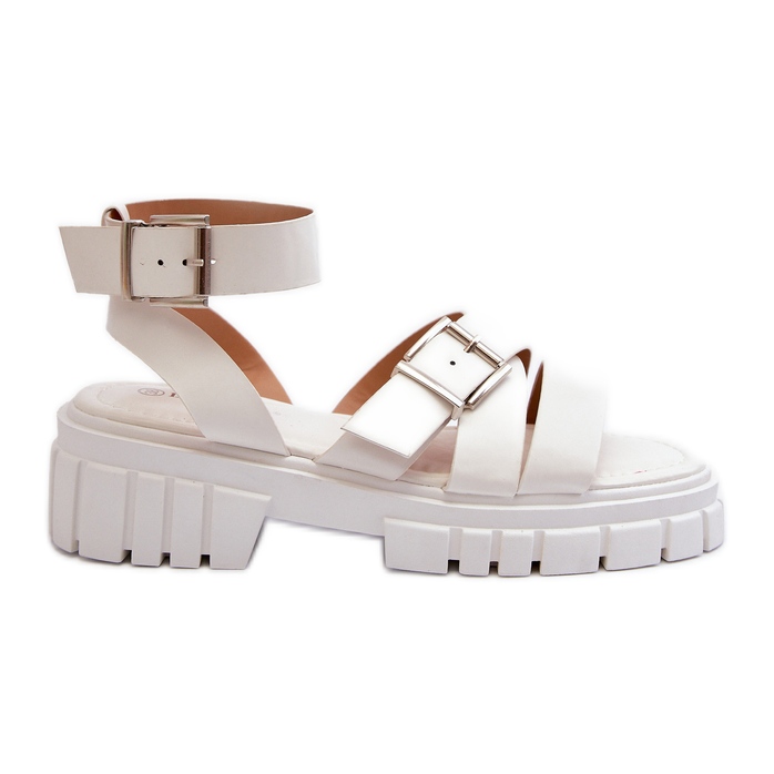 Naisten sandaalit Eco-nahkahihnalla Valkoinen Eladira