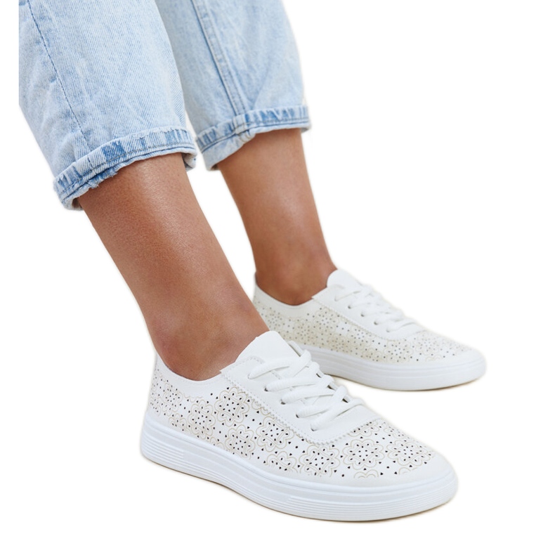 Valkoiset Whitley eko-nahkaiset lenkkarit valkoinen