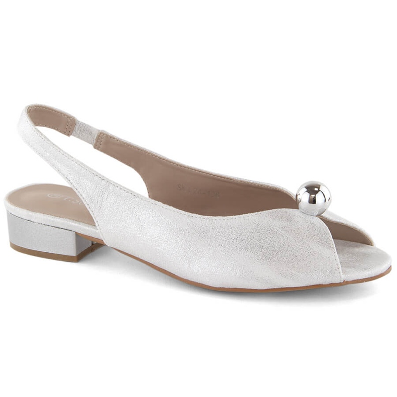 Hopeiset naisten matalakorkoiset sandaalit T.Sokolski 136 hopea