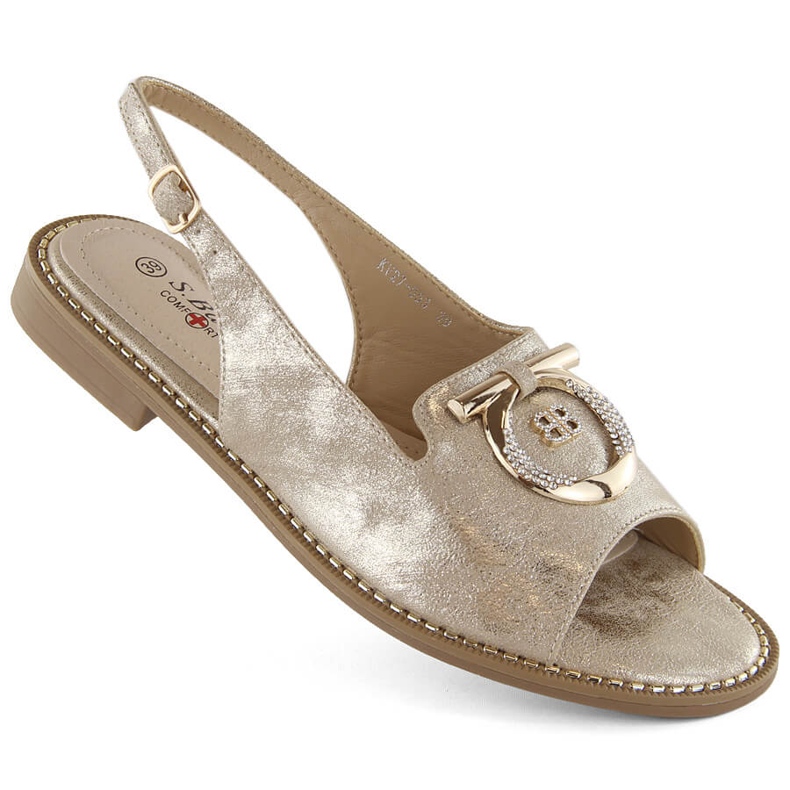 Mukavat naisten sandaalit kultakoristeilla S.Barski 053 kultainen