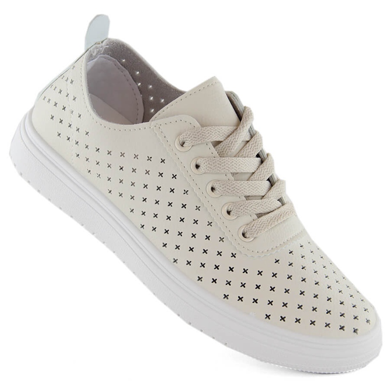 Naisten harjakattoiset urheilukengät, beige Sabatina 0819