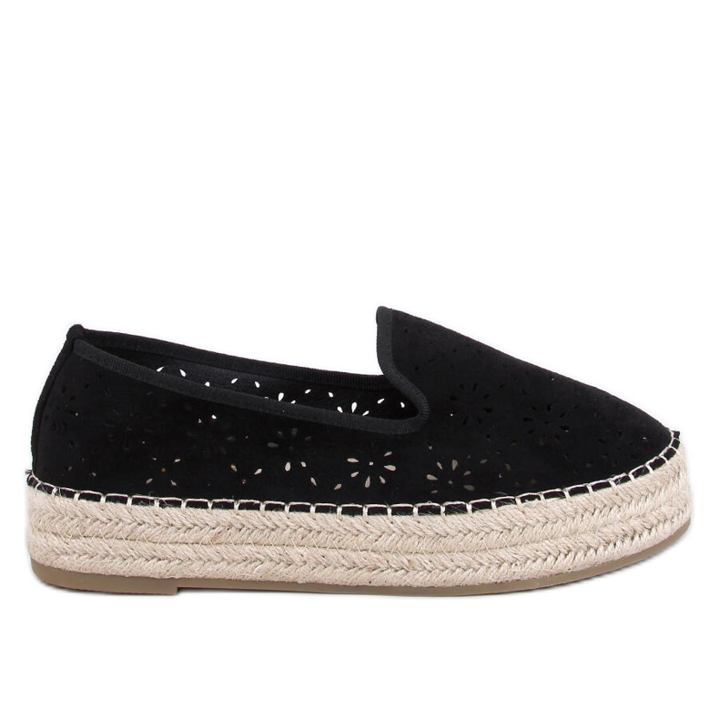 Rigois Black harjakattoiset espadrillit musta