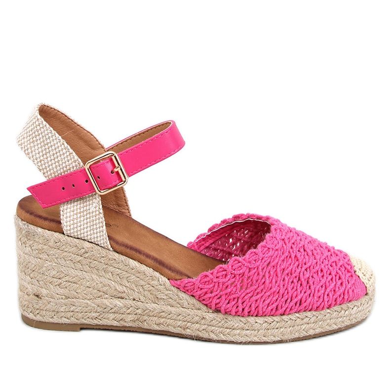 Morelli Fuchsia espadrille-kiila sandaalit vaaleanpunainen