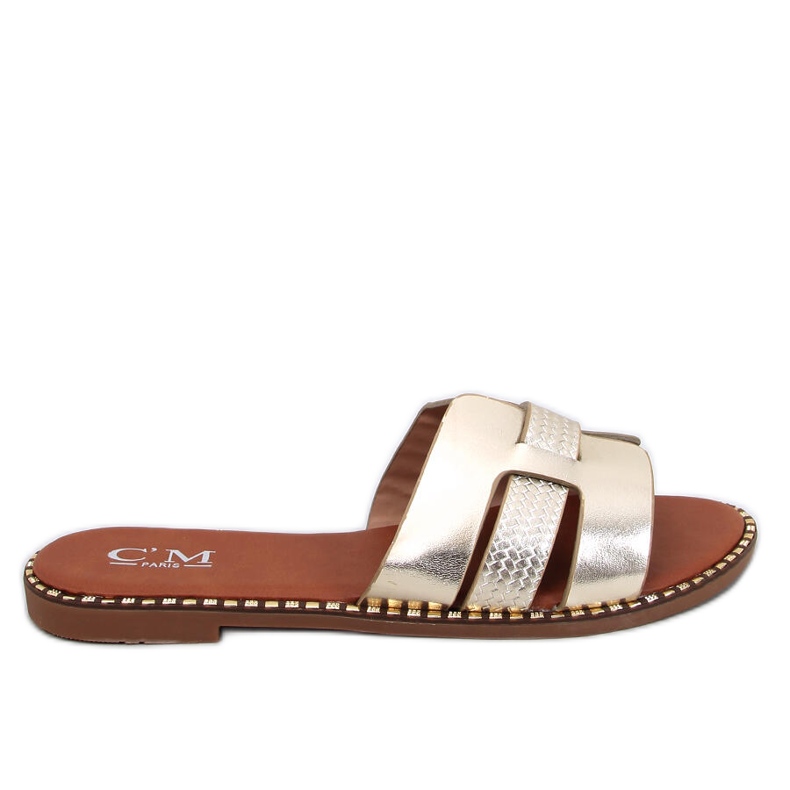 Naisten tyylikkäät Dalmasi Gold -varvastossut kultainen