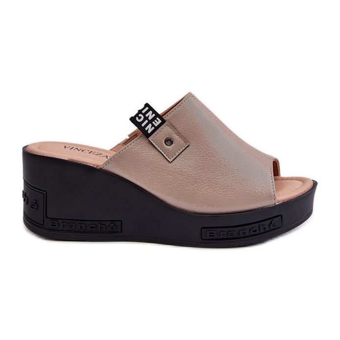 Vinceza Naisten Wedge Flip-Flops Golden Vleni kultainen