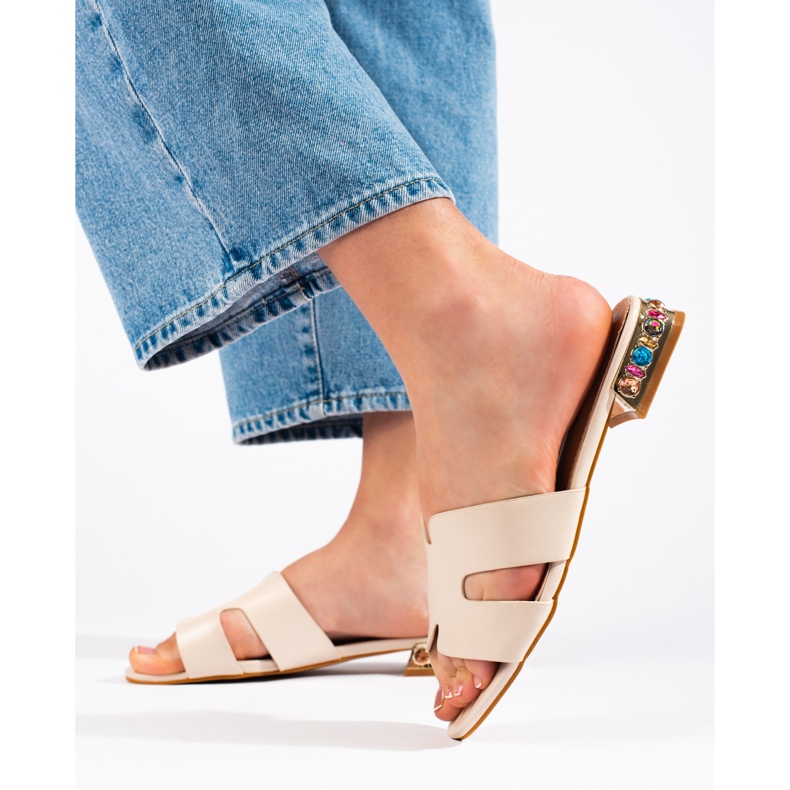 Naisten beige-tasaiset liukumäet