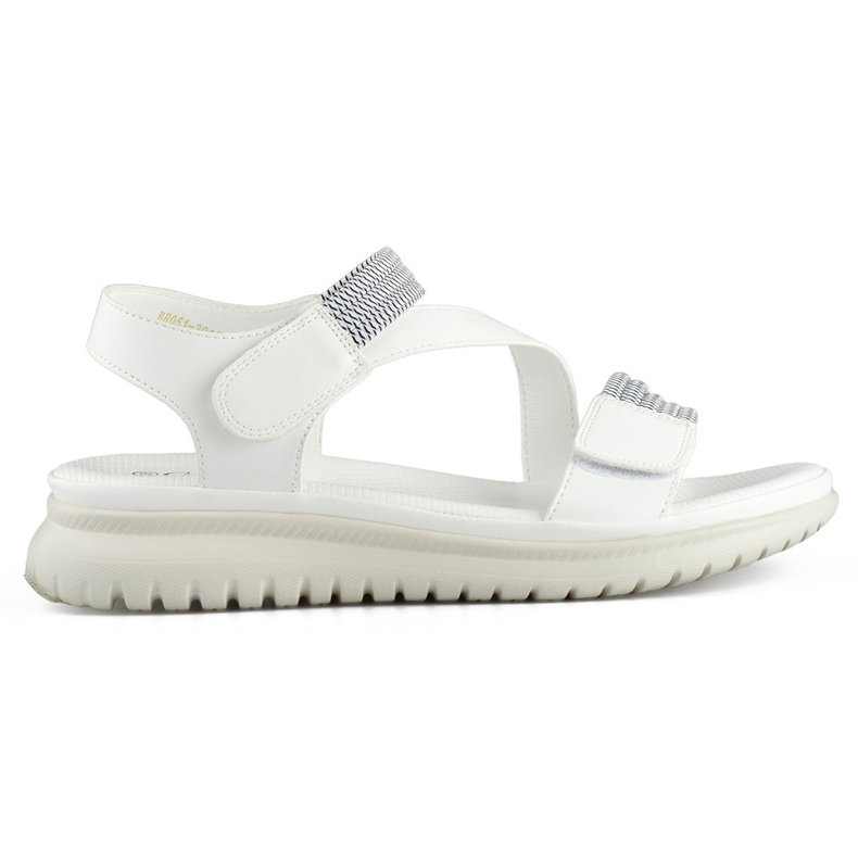 Mukavat valkoiset naisten sandaalit, joissa kuminauha ja tarrakiinnitys valkoinen