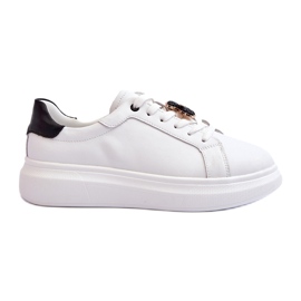 Vinceza Naisten nahkalenkkarit nallella, valkoinen Mirven