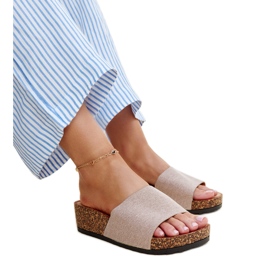 Tummanbeige muulit korkkinaifene-kiilalla