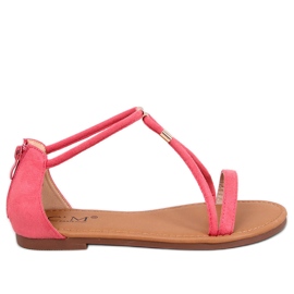 Naisten Leehom Red mokkanahka sandaalit vaaleanpunainen