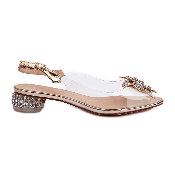 S.Barski Läpinäkyvät matalakorkoiset sandaalit kultakoristeella D&amp;A MR38-383 kultainen