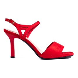 Punaiset naisten korkeakorkoiset sandaalit Sergio Leonelta punainen