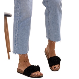 Almidan varvastossut kukilla korkkipohjassa musta