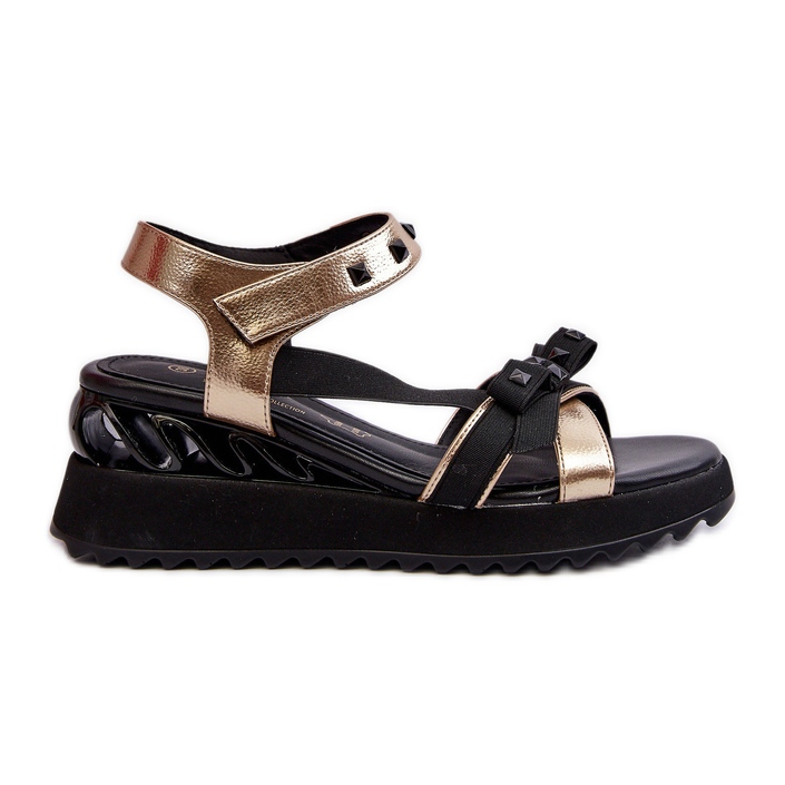 S.Barski Naisten sandaalit rusetilla D&amp;A CR956 kultaa kultainen