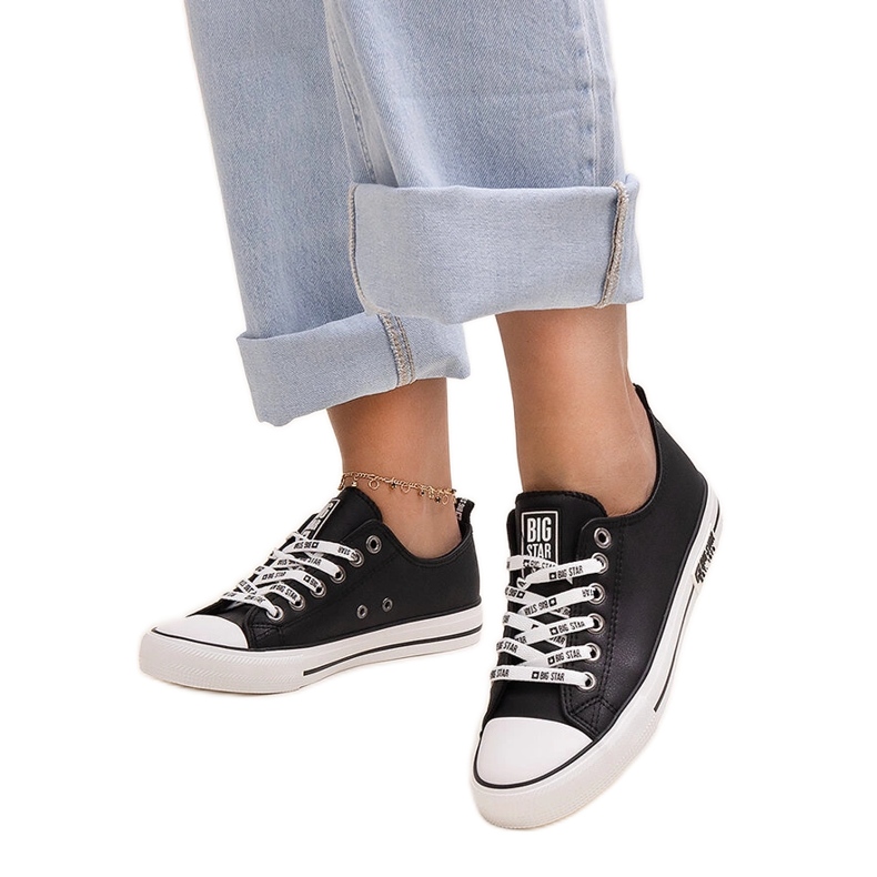 Mustat eko-nahkaiset lenkkarit Big Star KK274096