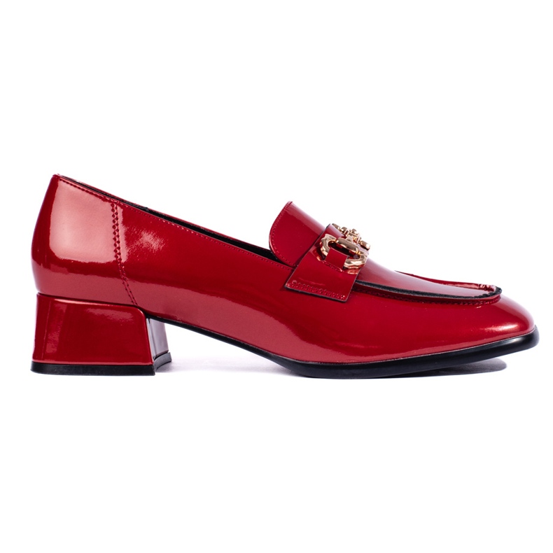 Sergio Leone Naisten punaiset patentoitu mokasiinit punainen