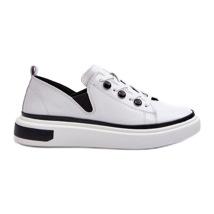 S.Barski Naisten kiiltonahkaiset tennarit D&amp;A LR535 valkoinen