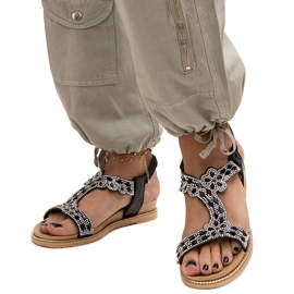 Shahidin kiiltävät mustat sandaalit