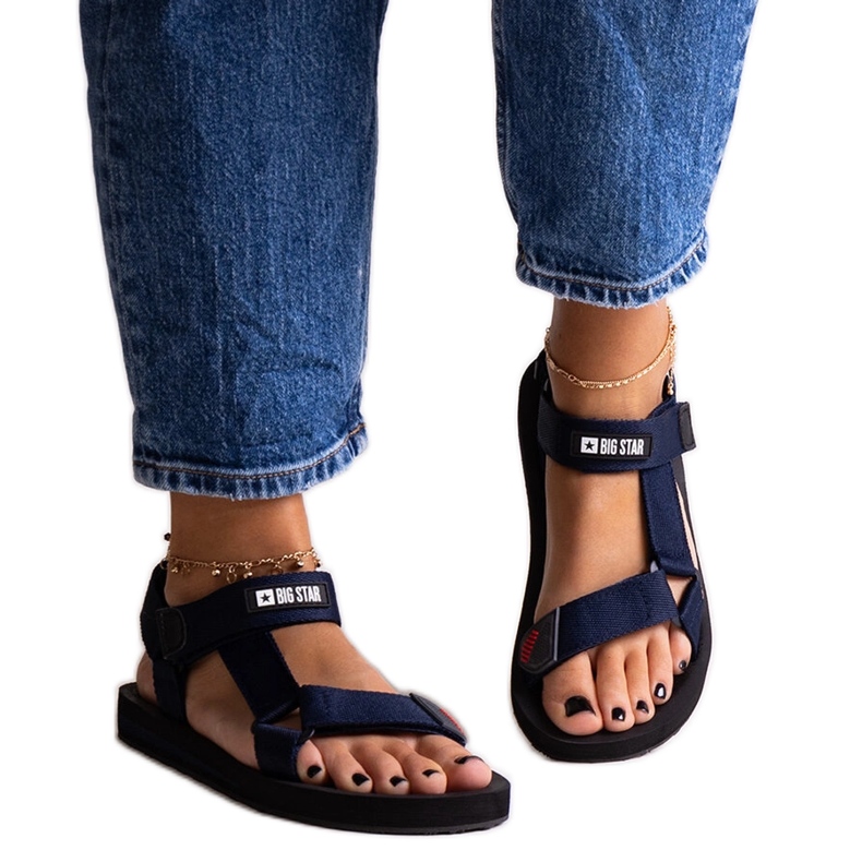 Tummansiniset urheilusandaalit Big Star DD274A283 sininen