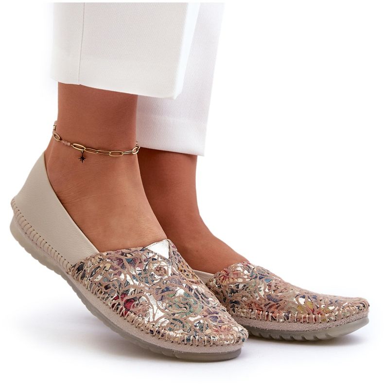 Naisten nahkaballerinat Maciejka 1930B-04 beige