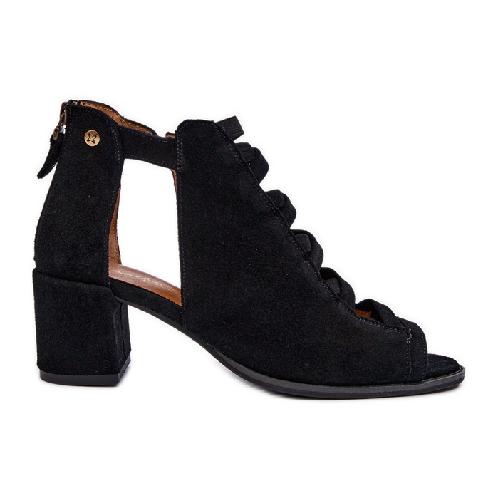 Naisten mokkanahkaiset korkokengät Maciejka 06456-01 musta