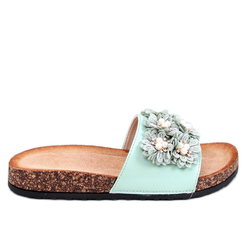 Emiles Green korkkitossut kukilla vihreä