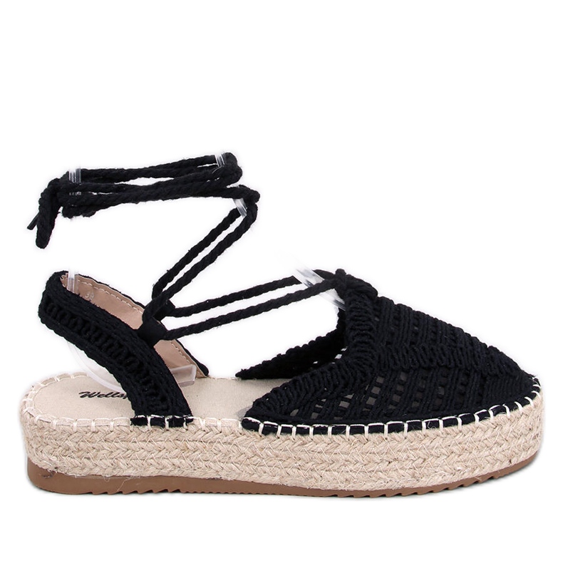 Yaweh Black naisten pitsiset espadrillit musta