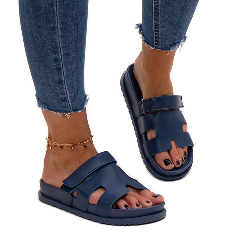 Laivastonsiniset Kassisin tarranauhalliset varvastossut sininen