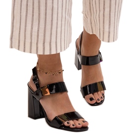 Shadanin patentoidut korkokengät sandaalit musta