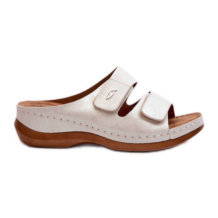 Kevyet naisten varvastossut, jotka on valmistettu eko-nahasta, hopeafrelliasta