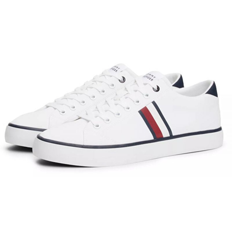 Tommy Hilfiger Hi Vulc Low Stripes verkkokengät FM0FM04946 Ybs valkoinen