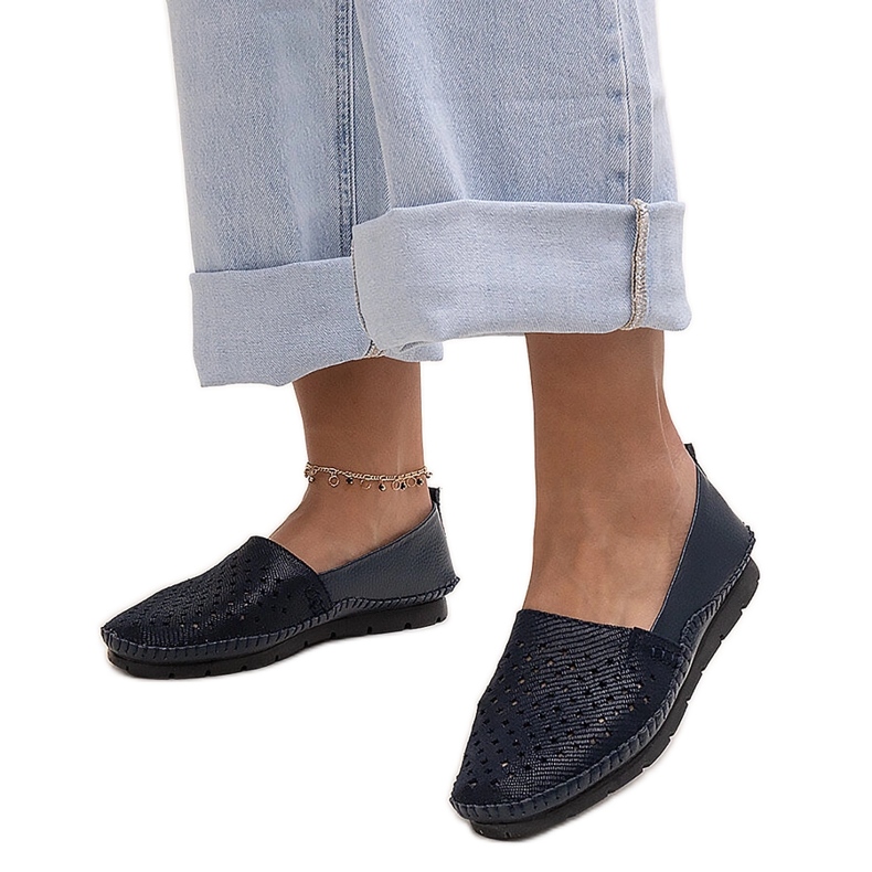 Evento Antonean tummansiniset nahkakengät sininen