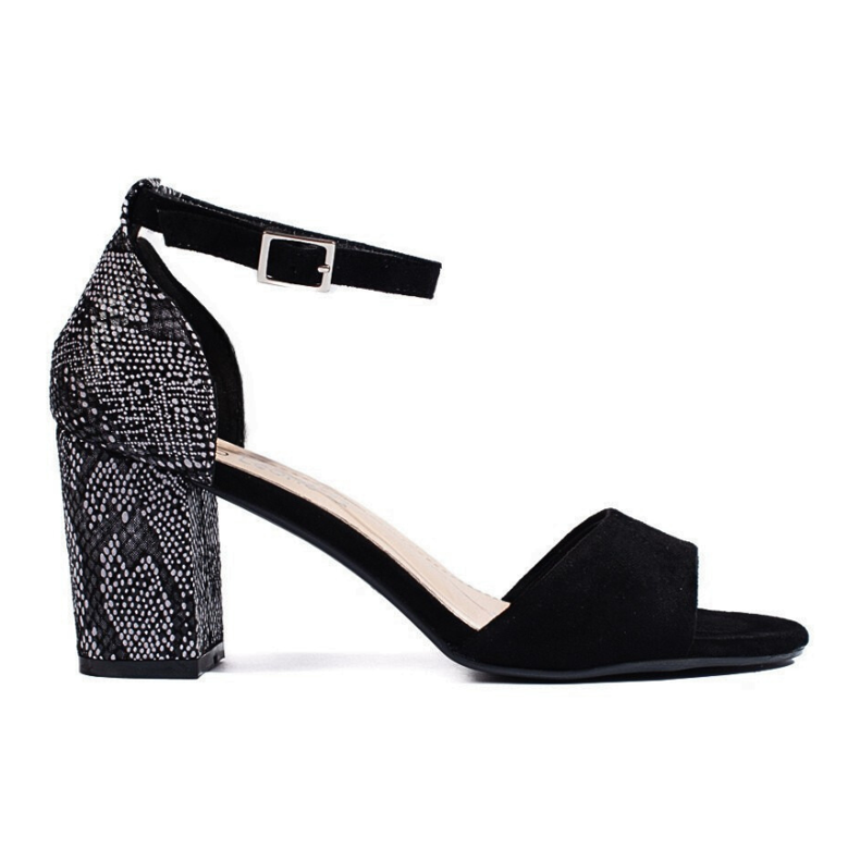 Sergio Leone Tyylikkäät mustat mokkanahkaiset naisten sandaalit