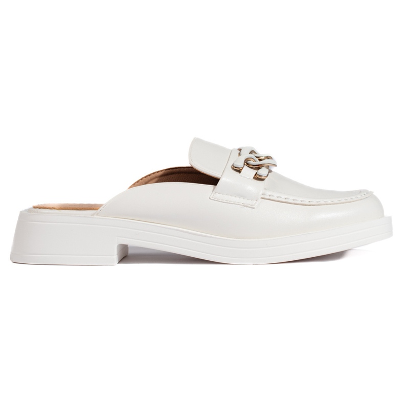 Valkoiset kokotasoiset muulit valkoinen