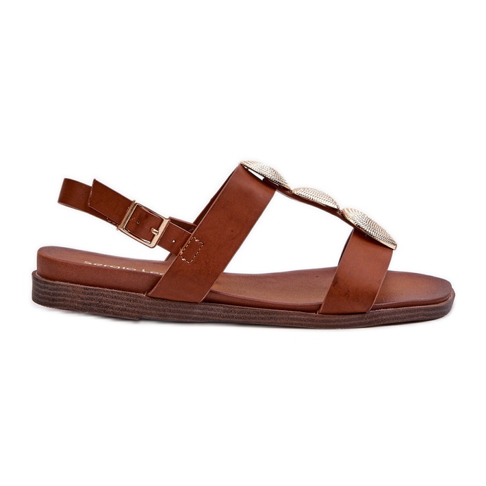 Naisten litteät sandaalit koristeilla Sergio Leone SK072H Ruskea