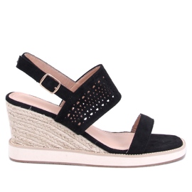 Debeve Black wedge espadrill sandaalit musta